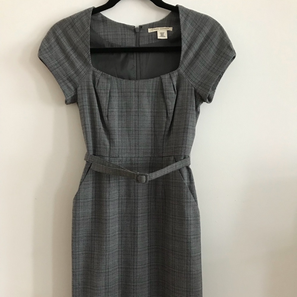 Grey plaid Banana Republic Dress